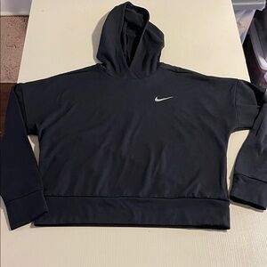 Nike Women's Black Hoodie with White Swoosh